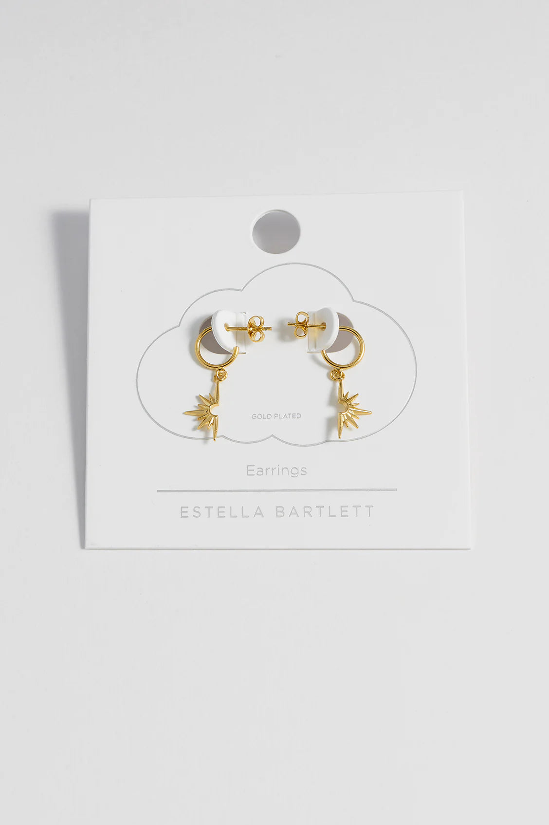 Half Star Hoop Earrings Gold Plated