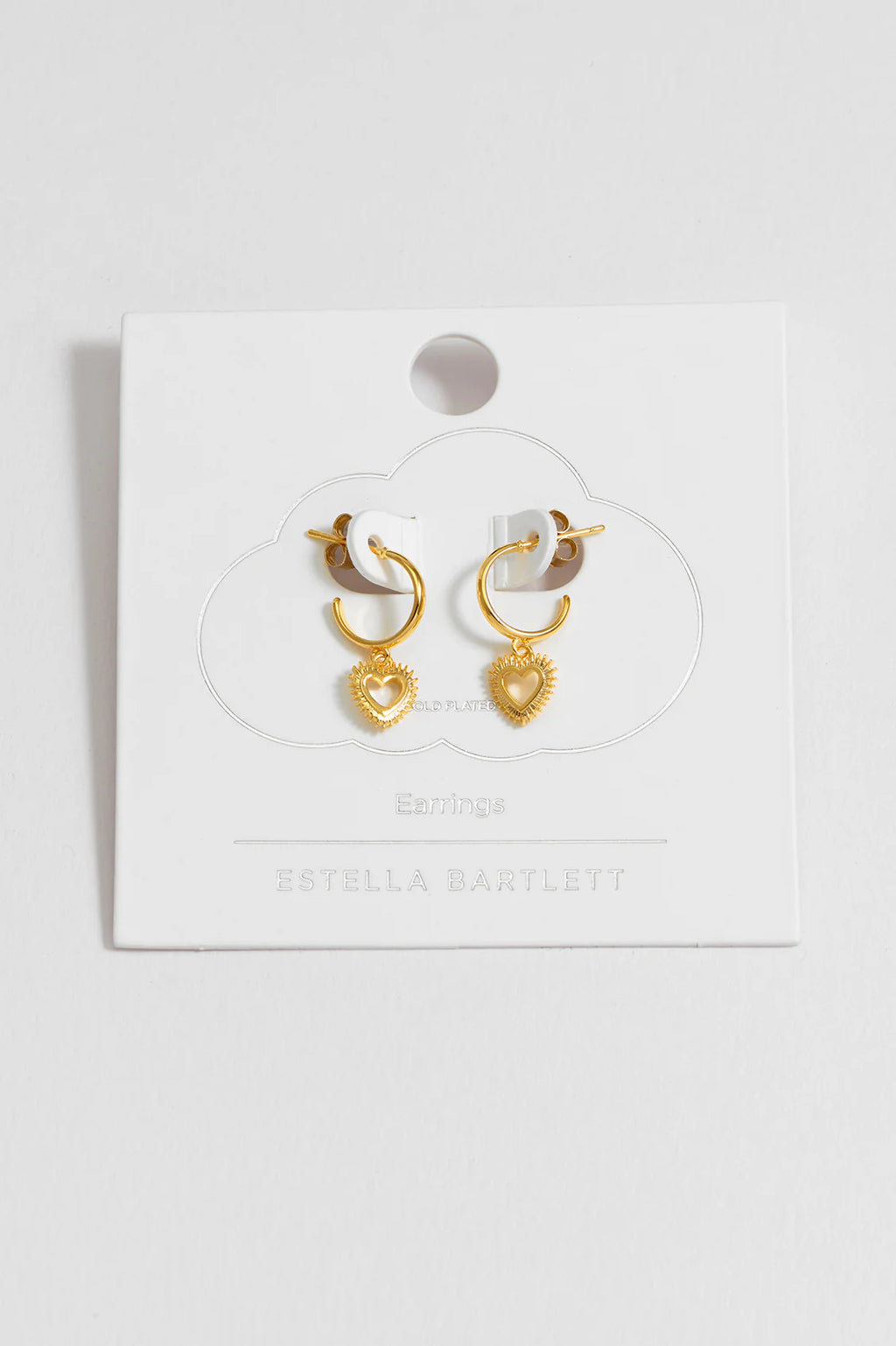 Plain Heartburst Hoop Earrings - Gold plated