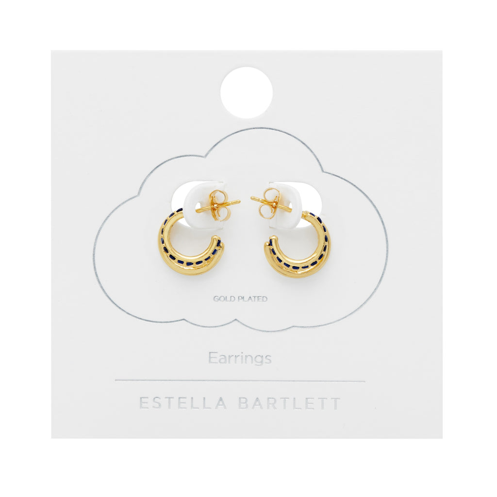 Double Hoop Plain and CZ Earrings