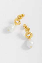 Load image into Gallery viewer, EB EDIT Knot and pearl drop earrings - Gold Plated
