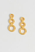 EB EDIT WATERPROOF PVD COATED Graduated Round Link Drop Earrings -  Gold Plated (Copy)