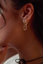 Load image into Gallery viewer, EB EDIT WATERPROOF PVD COATED Triple Pebble Hoop Earrings
