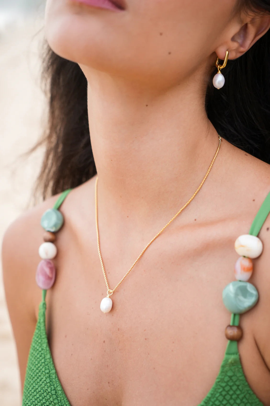 EB Edit Pearl Drop Link Earrings