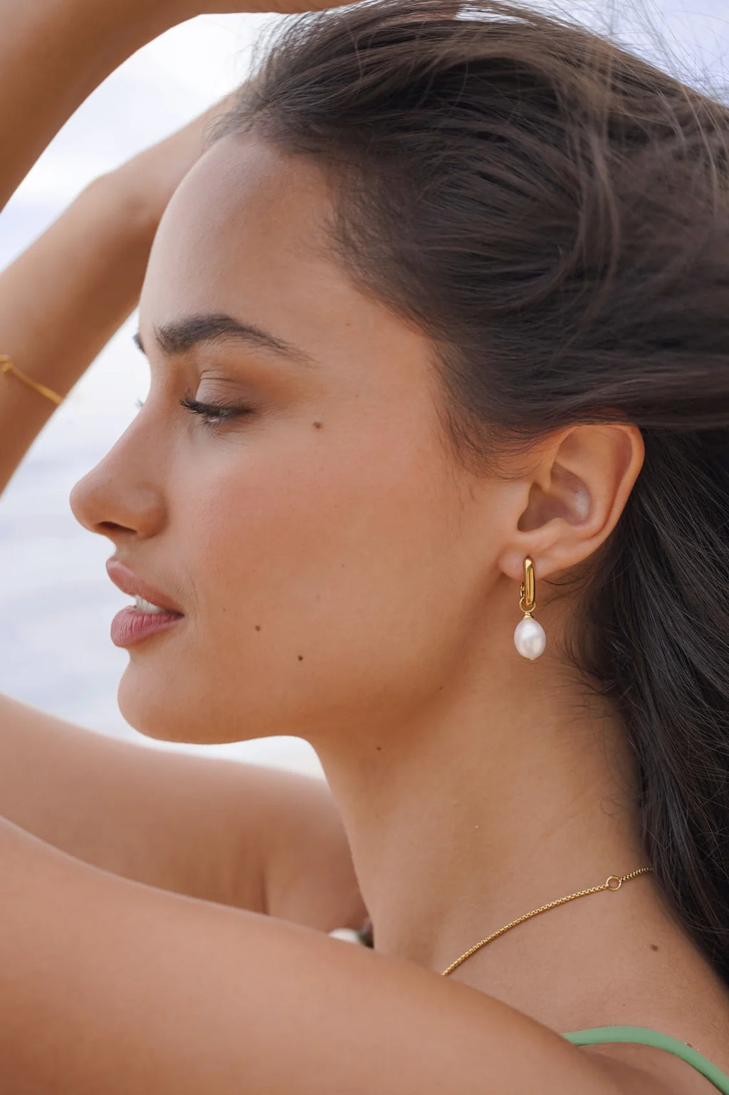 EB Edit Pearl Drop Link Earrings