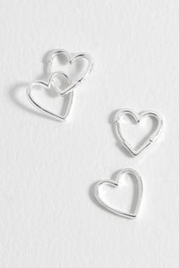Double Heart Hoop Earrings