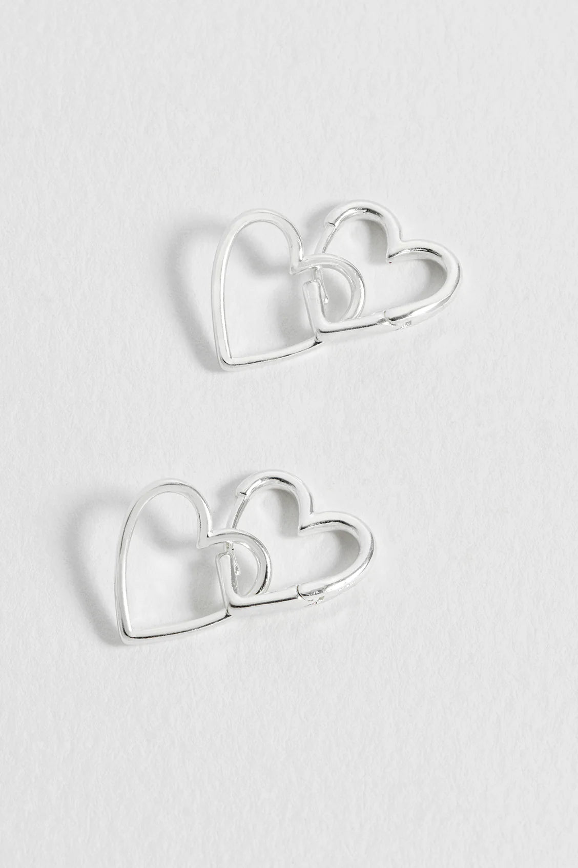 Double Heart Hoop Earrings
