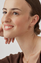 Load image into Gallery viewer, Triple Disc CZ Hoop Earrings
