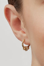Load image into Gallery viewer, Triple Disc CZ Hoop Earrings

