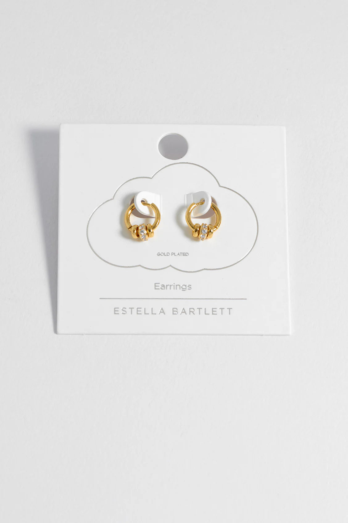 Triple Disc CZ Hoop Earrings