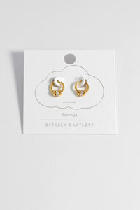 Triple Disc CZ Hoop Earrings