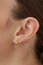 Load image into Gallery viewer, Triple Disc CZ Hoop Earrings
