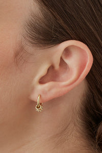 Triple Disc CZ Hoop Earrings
