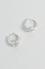 Load image into Gallery viewer, Triple Disc CZ Hoop Earrings
