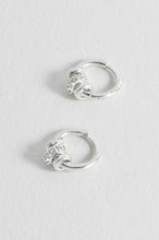 Load image into Gallery viewer, Triple Disc CZ Hoop Earrings

