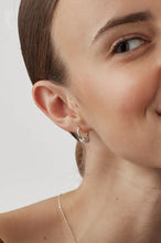 Load image into Gallery viewer, Triple Disc CZ Hoop Earrings
