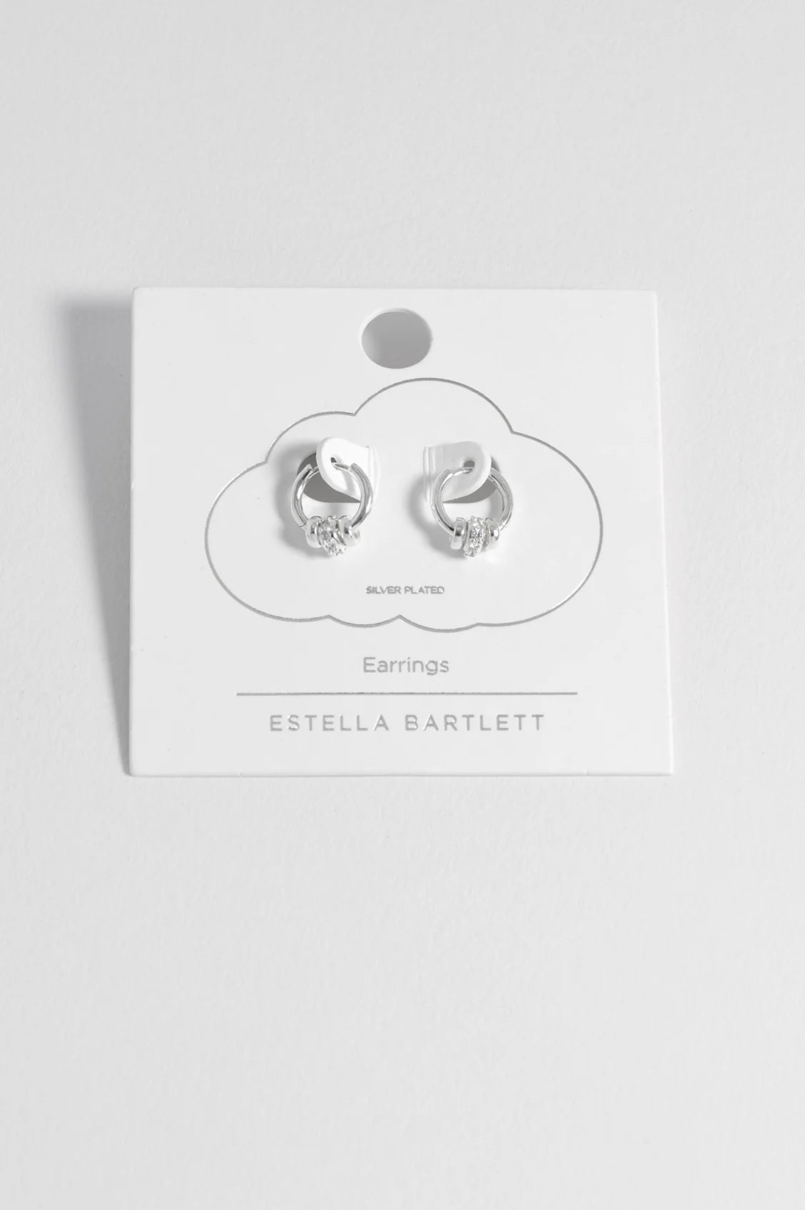 Triple Disc CZ Hoop Earrings