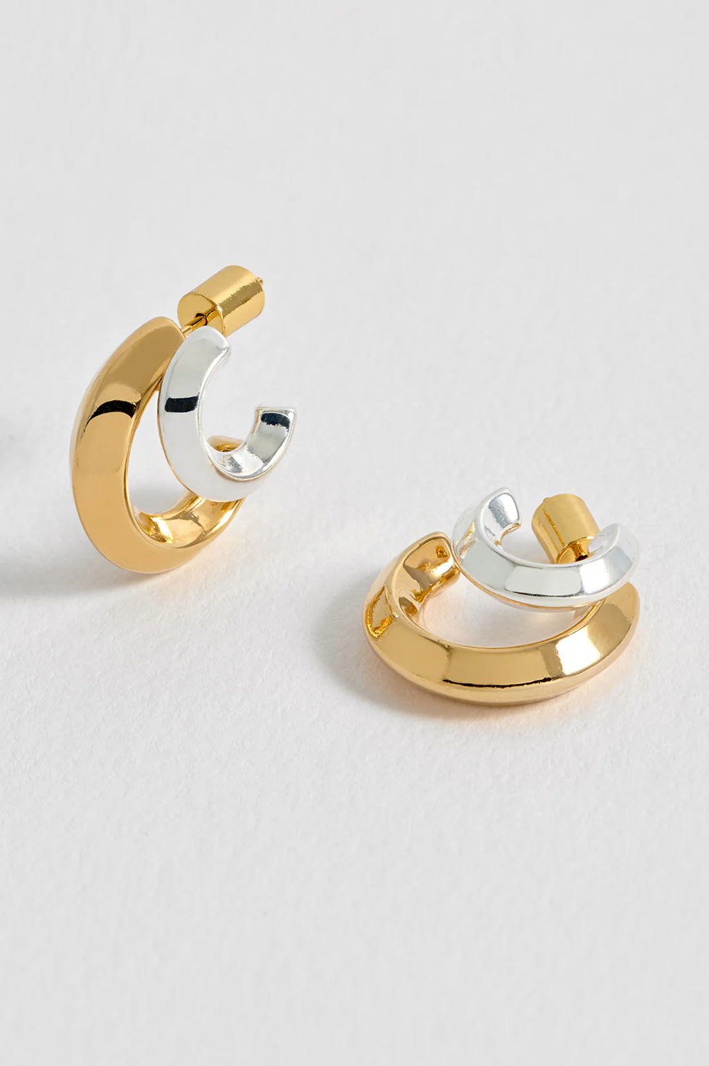 EB Edit Mixed Metal Double Hoop Earrings
