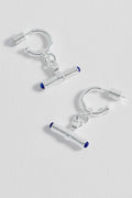 EB Edit Lapis Lazuli Cabochon T-Bar Hoop Earrings