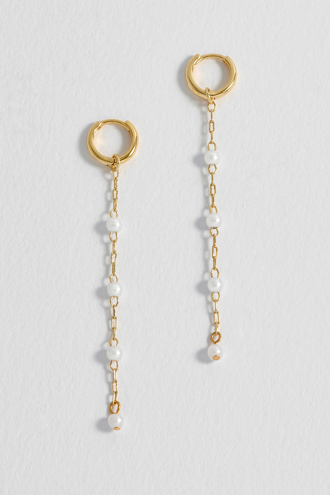 EB Pearl Chain Drop Huggies