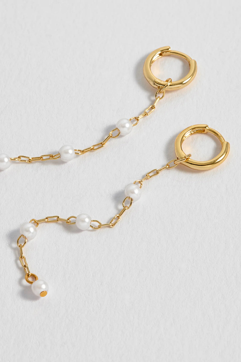 EB Pearl Chain Drop Huggies