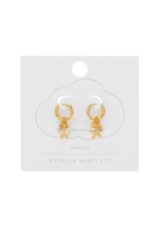 Load image into Gallery viewer, EB Starfish Charm Hoops with Pearl and Blue Lace Agate
