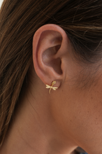 Load image into Gallery viewer, Flower and Dragonfly Earrings

