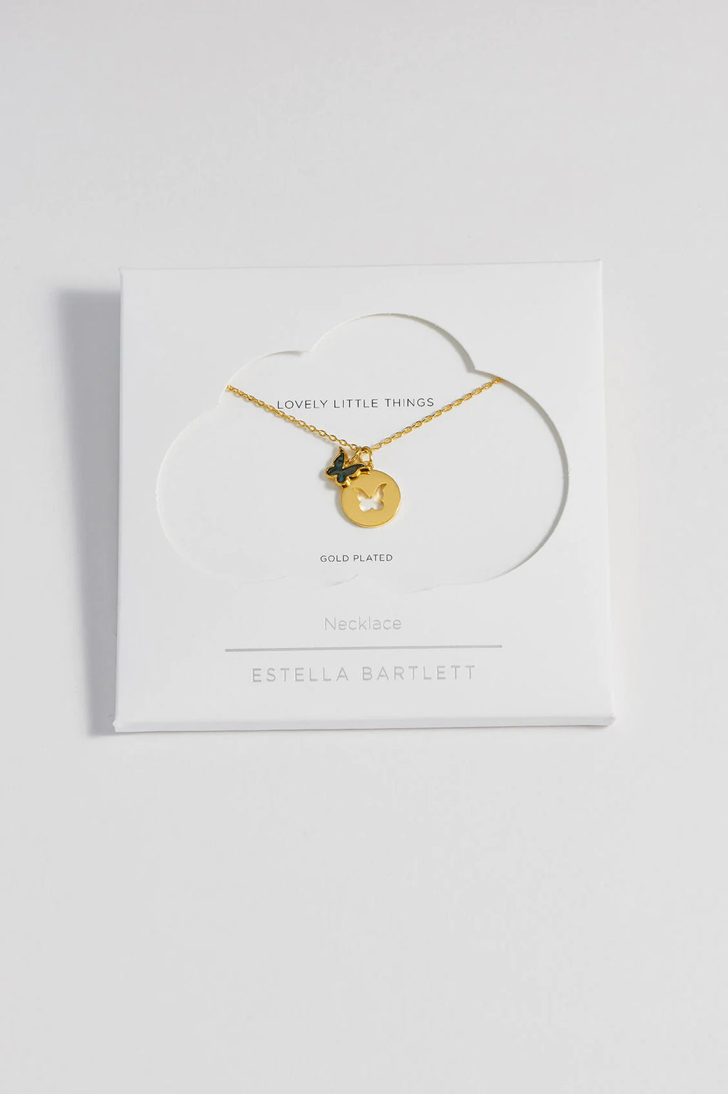 Abalone Butterfly Necklace Gold Plated