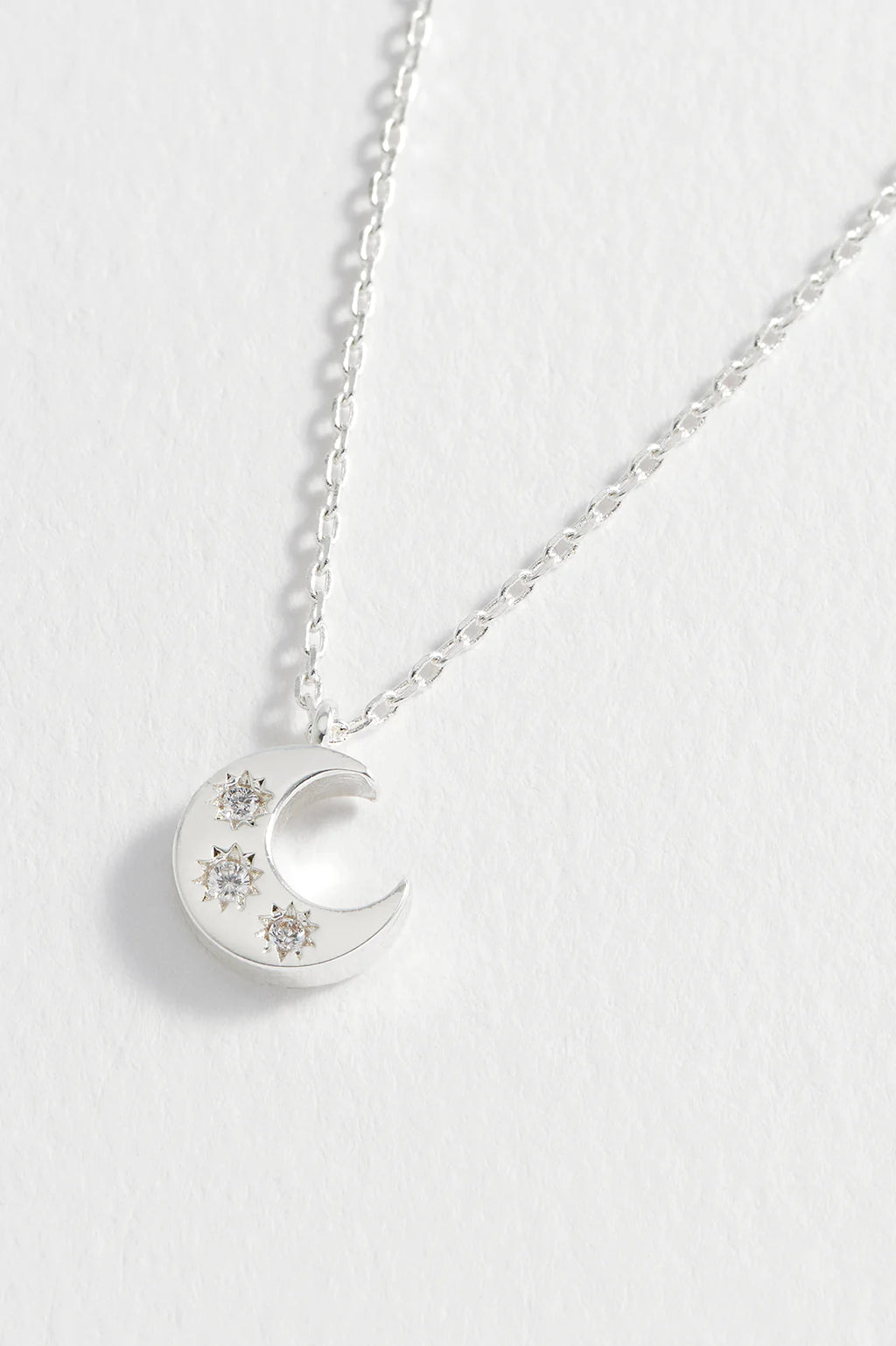 Three Moon Necklace Silver Plated