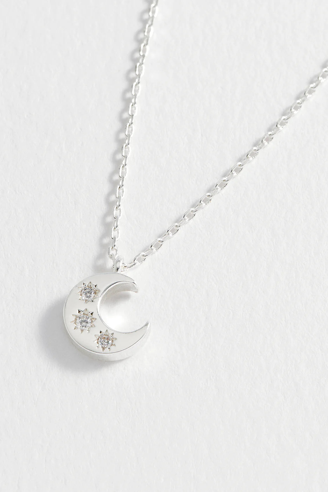 Three Moon Necklace Silver Plated