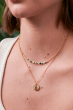 Load image into Gallery viewer, Mini Green Beaded Chain Necklace
