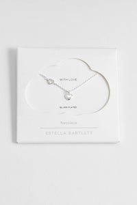 Heart Charm With Open Cz Heart Necklace