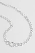 EB EDIT WATERPROOF PVD COATED Graduated Round Link Chain Necklace - Silver Plated