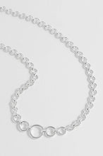 Load image into Gallery viewer, EB EDIT WATERPROOF PVD COATED Graduated Round Link Chain Necklace - Silver Plated
