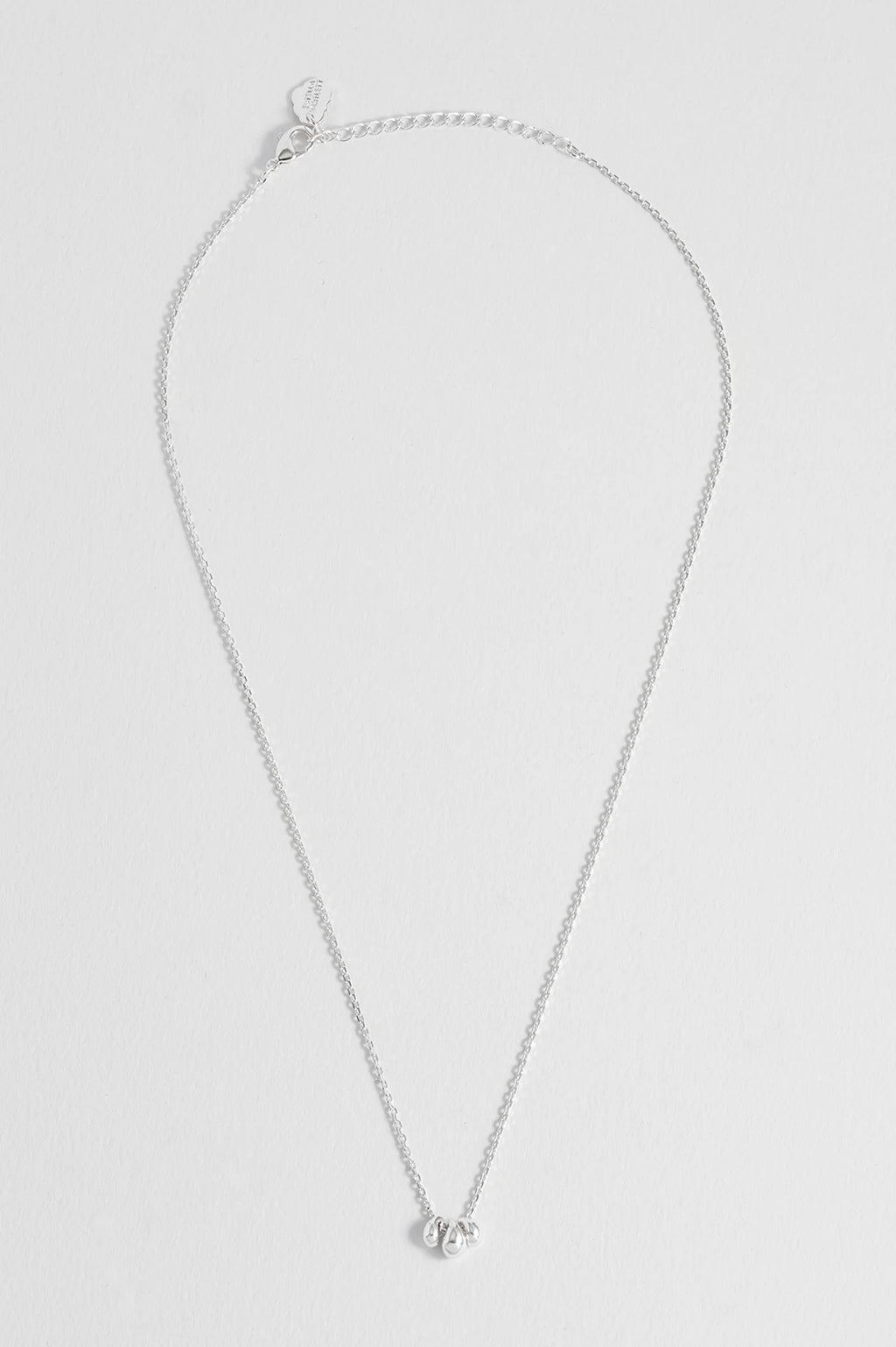 Mini Tiered Droplet Necklace Silver Plated