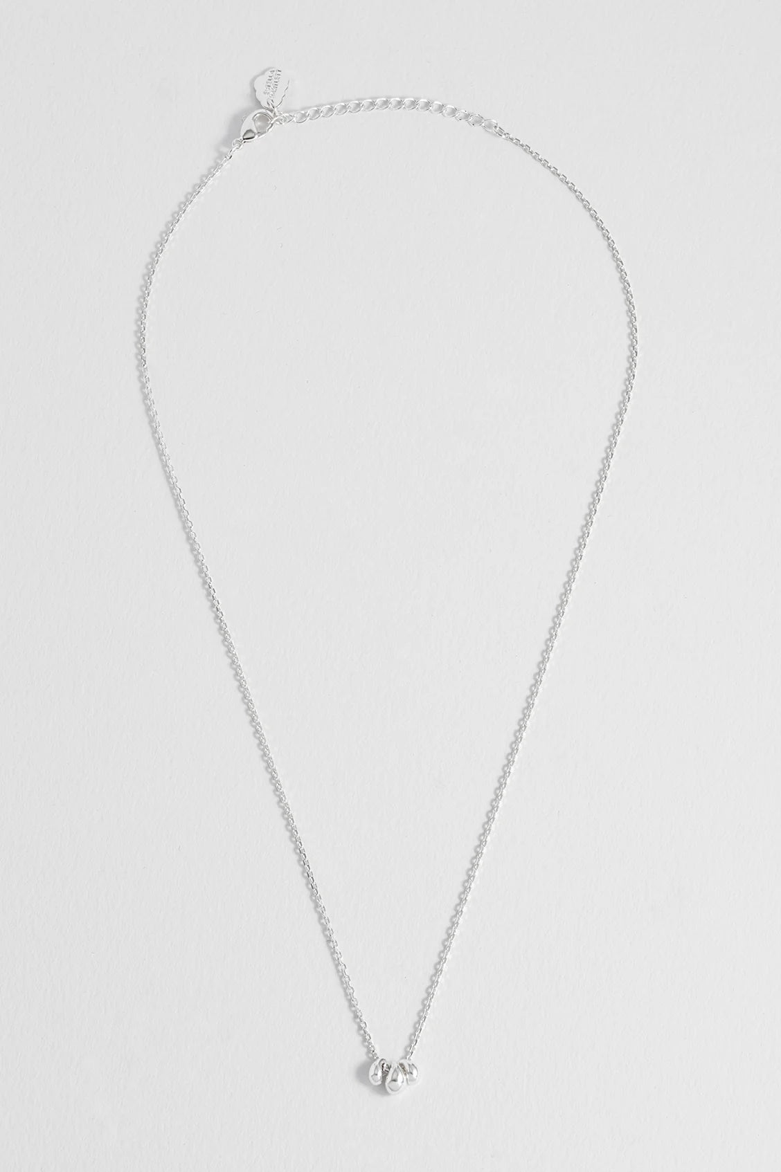 Mini Tiered Droplet Necklace Silver Plated