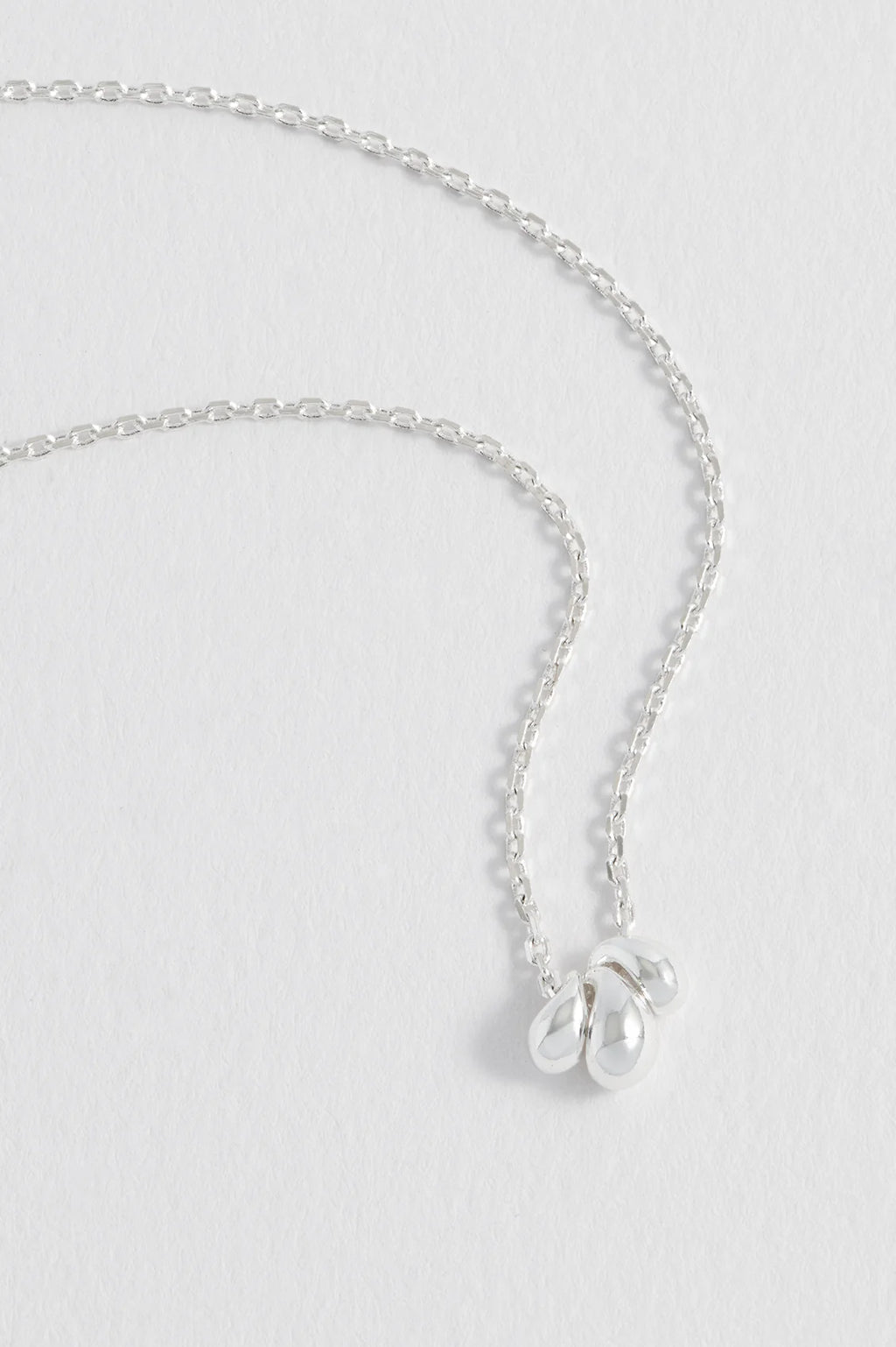 Mini Tiered Droplet Necklace Silver Plated