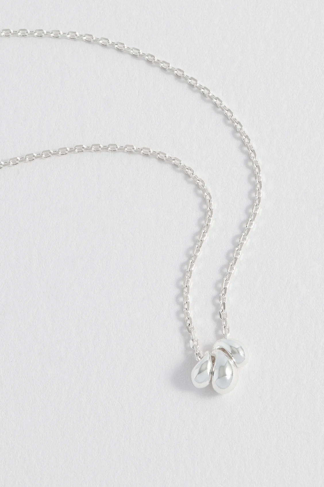 Mini Tiered Droplet Necklace Silver Plated