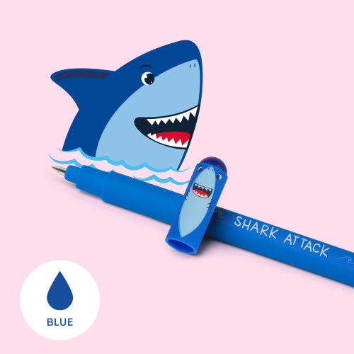Legami erasable gel pen with shark design barrel