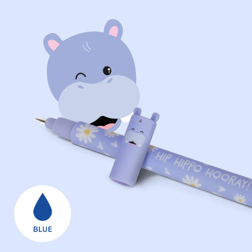 Legami erasable gel pen with hippo design barrel