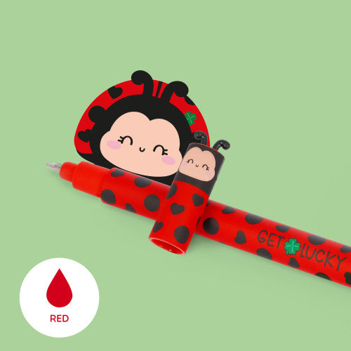Legami erasable gel pen with ladybug design barrel
