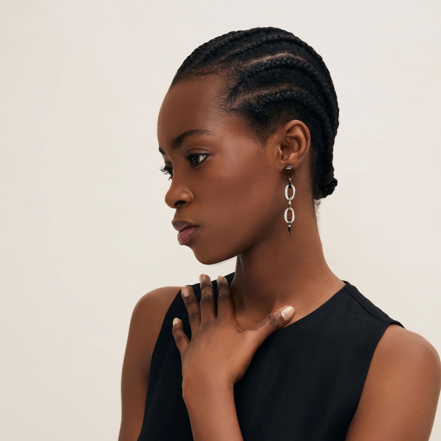 BRANCH Buffalo Horn  Chain Link Earring – Brown Natural