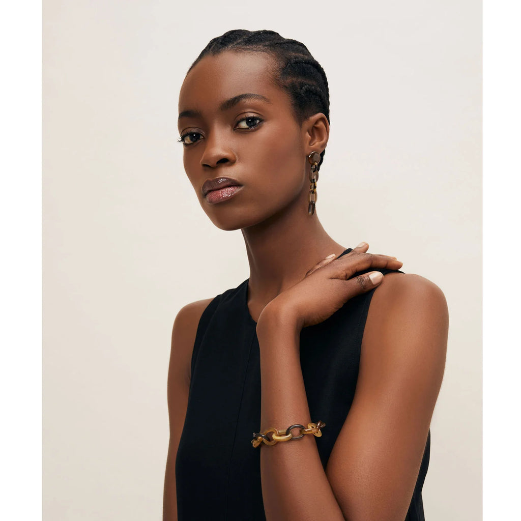 BRANCH Buffalo Horn  Chain Link Earring – Brown Natural