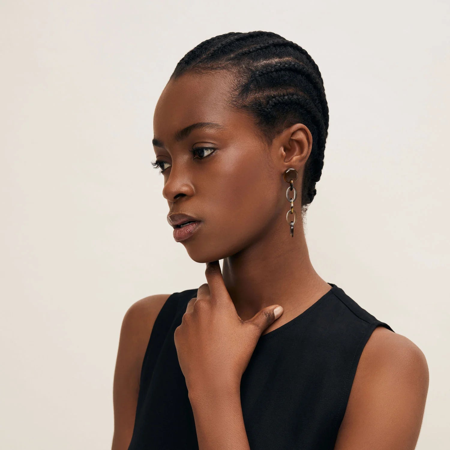 BRANCH Buffalo Horn  Chain Link Earring – Brown Natural