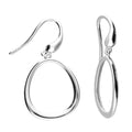 Sterling silver tapered oval hook-in earrings