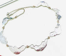 Load image into Gallery viewer, Silver large  necklace with rose gold plating finish
