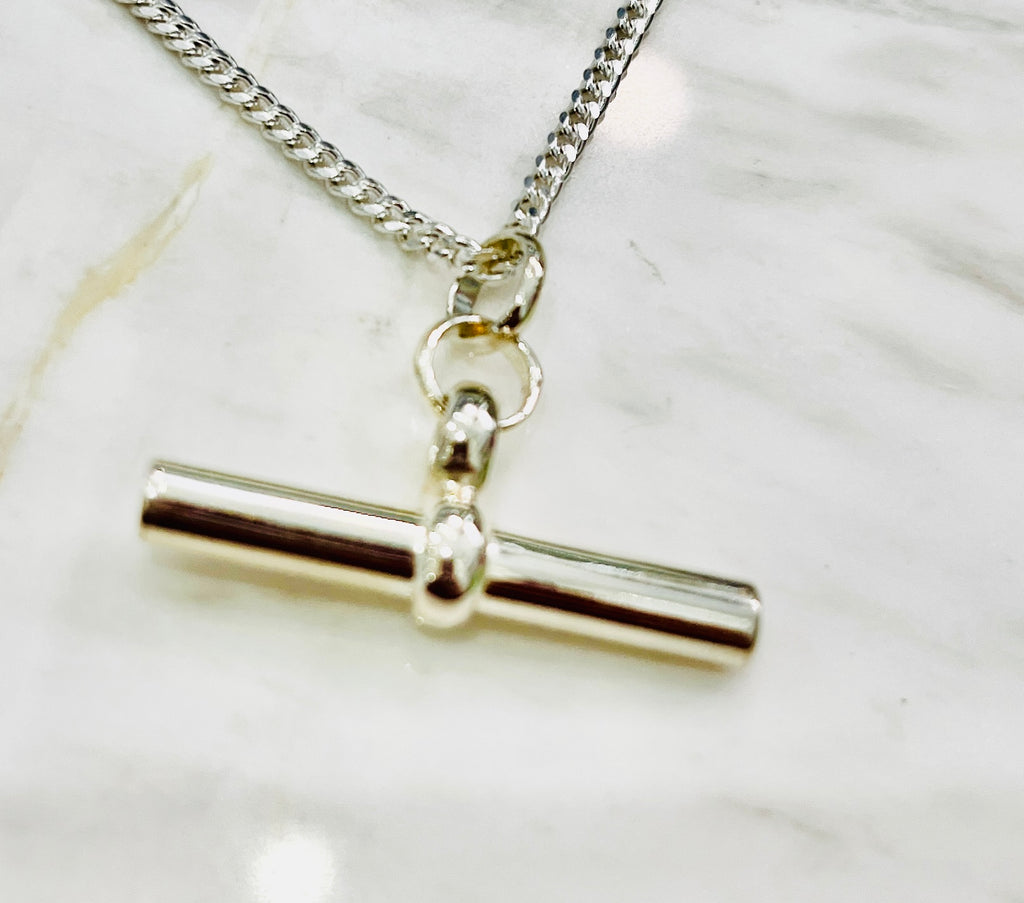 Sterling Silver T Bar Pendant by Chris Lewis