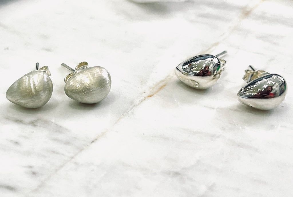 Stone Stud Earrings – Sterling Silver by Chris Lewis