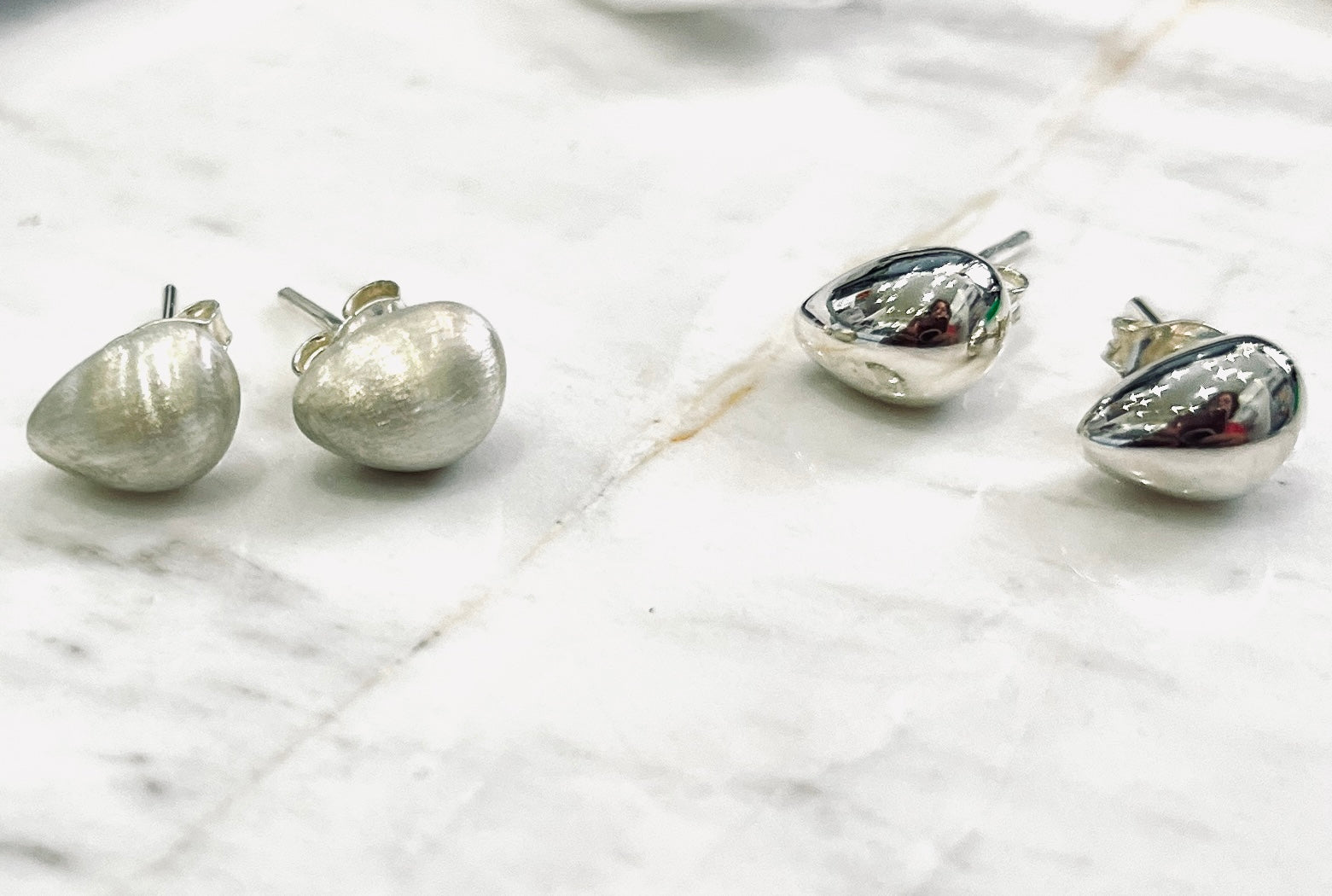 Stone Stud Earrings – Sterling Silver by Chris Lewis