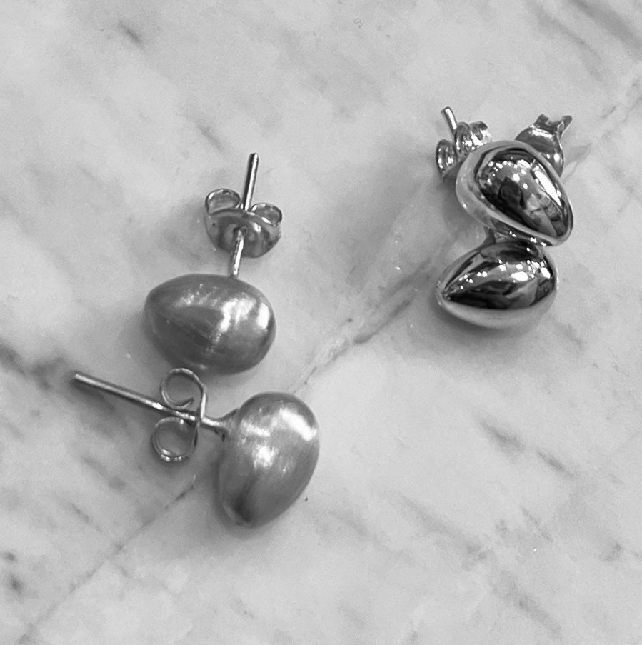 Stone Stud Earrings – Sterling Silver by Chris Lewis