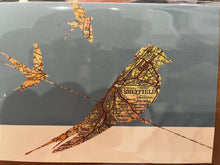Load image into Gallery viewer, Sheffield map/birds card -SWALLOWS
